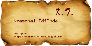 Krasznai Tünde névjegykártya